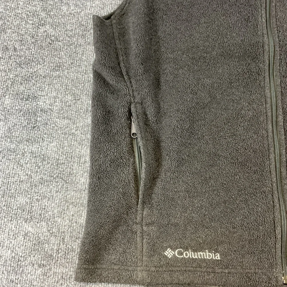 Columbia Sportswear Fleece Vest Mens Large Brown Full Zip Outdoor Hiking Casual